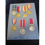 Group to 6975797 Sjt P Wilson R.IR.Rifles. Medals GSM GVI with Palestine clasp, 1939-45 Star, Africa