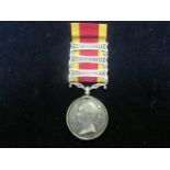 Second China War Medal unnamed as issued with bars Canton 1857, Taku Forts 1858, and Taku Forts