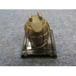 WW1 grenade ink well modelled on a WW1 hand grenade casing stencilled on the side a memento of the