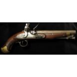 New Land Pattern Flintlock pistol c1810-1812 with the raised pan and rammer. Ring neck cock. Stepped