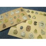 Canadian Cap Badge collection - nice lot mounted on card, plus an Australian Tank Corps badge (