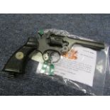 Pistol: A WW2 .38 Cal. Enfield Service Revolver No2 MKI dated 1930. New spec d/act with plastic