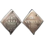 Charles I Civil War Seige Piece of Newark, silver halfcrown, obverse:- Jewelled crown 12 and 11