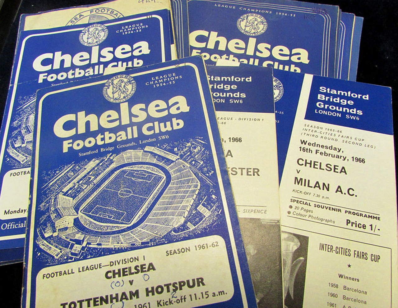 Football - Chelsea home games from c1948 to 1960's (approx 15)