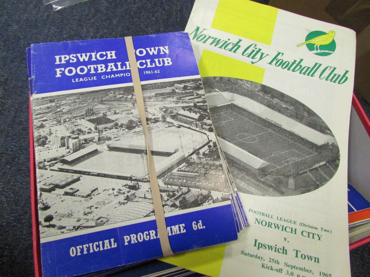 Football - Ipswich Town selection 1963/64 inc 9x homes and 3x aways, 1964/65 16x homes and 3x aways,