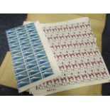 GB - folder full of complete sheets of predecimal Commemorative stamps, 1966 England Winners