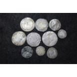 Hammered English silver, Charles I shilling, Spink 2799, GF/VF ditto but sixpence 1627, Spink 2807