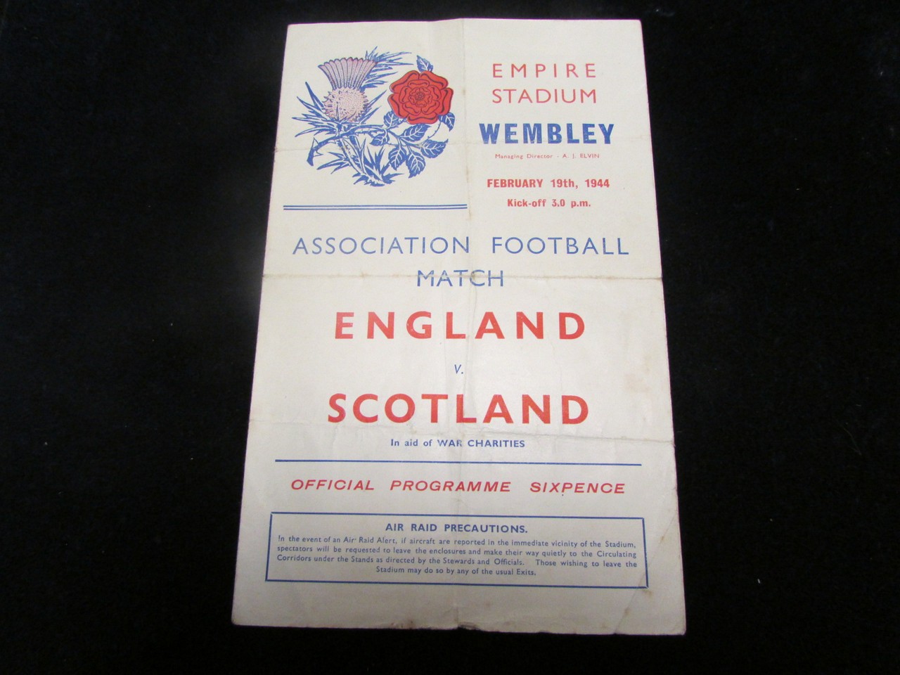 Football - England v Scotland 19th Feb 1944 at Wembley