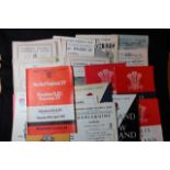 Rugby collection of programmes with strong Welsh interest circa 1940's to 1970's, plus Ticket and