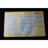 Football Autographs on page for 1946/7 Stoke City - 12x autographs cut out on large card page,