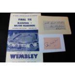 Football - FA Cup Final 1953 Blackpool v Bolton 2/5/1953, plus individual autographs of Stanley