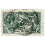 GB - George V £1 green fine used SG403 cat £1250