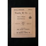 Rugby programme - Hampshire v Eastern Counties played on 10/12/1924 United Services Portsmouth