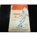 Football - Portsmouth v Wolverhampton FA Cup Final 29th April 1939, front cover only, contents GC