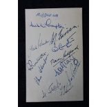 Cricket Autographs - an ink signed album page 1950, signed by 11 Middlesex Players including