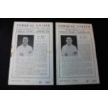 Football - Torquay v Norwich for League Match 12/2/1949 and FAC 2nd Rnd 11/12/1948, scarce (2)