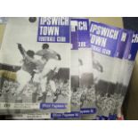 Football - Ipswich Town range from 1967/68 homes x22, full set of league and Cup Matches away,