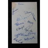 Cricket Autographs - an ink signed album page 1950, signed by 12x Essex Players including Avery etc,