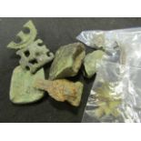 Metal detector finds including buckles brooches parts of bronze age axe heads etc