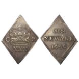 Charles I Civil War Seige Piece of Newark, silver halfcrown, obverse:- Jewelled crown, 10 pearls