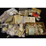Crate with large number of cards in various containers, mixed condition, great mixture & worth