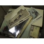 Box with an original unsorted batch of early postcards, better noted, GB and Foreign (qty)