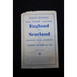 Football - England v Scotland at Goodison Park 4th Dec 1943 Souvenir Programme. Poor