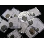 Ancient Greek bronze minors, a small collection of 16 pieces in low grade, all with tickets kindly