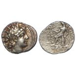 Ancient Greek, The Seleukid Kingdom, silver drachm of Antiochos VI Dionysos, 145-142 B.C., obverse:-