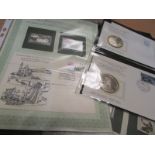 Assortment of Silver medallions/stamps on covers. (good silver content)