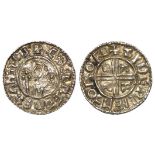 Aethelred II silver penny, CRUX Type, Spink 1148, obverse reads:- +AEDELRAED REX ANGLOX [both 'AE'