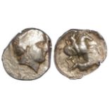 Ancient Greek, Kingdom of Paeonia, Patraos c.340-315 B.C., silver tetradrachm, obverse:- Head of