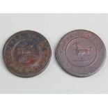 Birmingham & Swansea [Rose Copper Company] penny 1812, Withers 277, GVF and ditto but Birmingham &