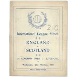 Football - England v Scotland 21st October 1936 at Goodison Park, Liverpool