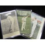 Cricket - G Hirst, A Maclaren & K Ranjit Sinhji (3 cards)
