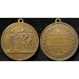 French Commemorative Medallion, bronze d.38mm: Revolution related, 'REPUBLIQUE QUE UNE ET
