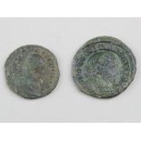 Constantine I billon reduced follis, reverse:- Constantine on horseback, pacing left, right hand