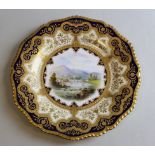 Royal Worcester porcelain plate, circa 1900, painted by E. Salter, signed, with a titled view of `