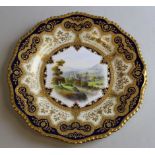 Royal Worcester porcelain plate, circa 1900, painted by E. Salter, signed, with a titled view of `