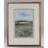 Charles Whymper, (1853-1941) Open lanscape with cattle, watercolour, monogram, 17.5cm x 27cm