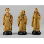 3 Ivory carved Chinese figures