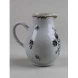 18th century Chinese Porcelain Jesuit ware sparrow beak jug with monochrome foliate decoration