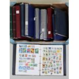 Banana box full of all World material in stockbooks and on leaves in albums (11) Buyer collects