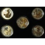 Britannia 2006 Golden Silhouette Collection (5 coins) Britannia £2 Silver Proofs with gold plated