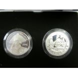 Crowns 2005 silver Proof Piedfort two coin set "Nelson & Trafalgar" FDC boxed as issued