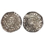 Henry II silver penny, Short Cross Issue, Class 1b, obverse reads:- hENRICVS.R/EX, reverse reads:-