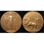 British Commemorative Medallion, bronze d.50mm: Olympic Games London 1908, Commemorative Medal by B.