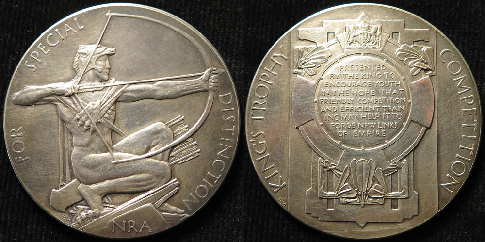 National Rifle Association King's Trophy Competition Medal For Special Distinction, silver d.51mm,