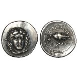 Becker early 19thC forgery or fantasy of an Ancient Greek silver didrachm of Ionia, Klazomenai,