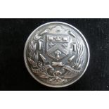 British School Sports Prize, silver d.44mm: Clifton College medal by Pinches featuring discus